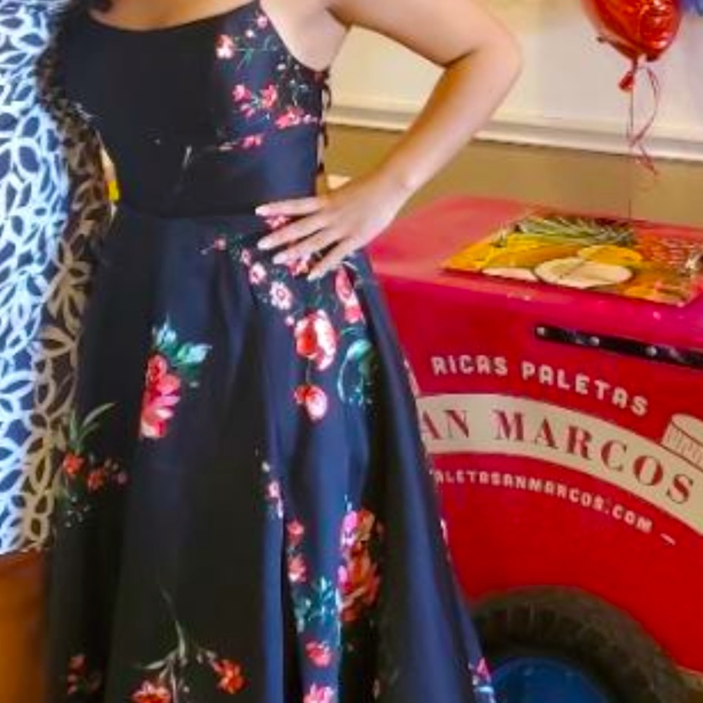 Black floral dress